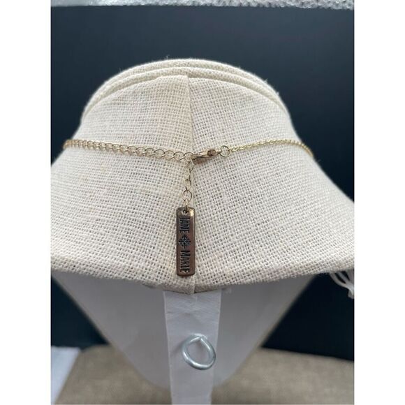 Jane Marie Designer Triangle Shape Multi Color Necklace Gold Tone Chain - Picture 2 of 9